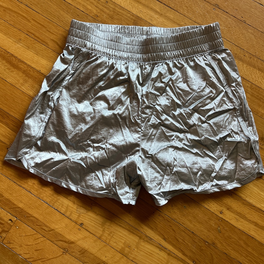 Gap kids silver run short disco chrome XXL 14 16 XS adult short shiny kpop dance